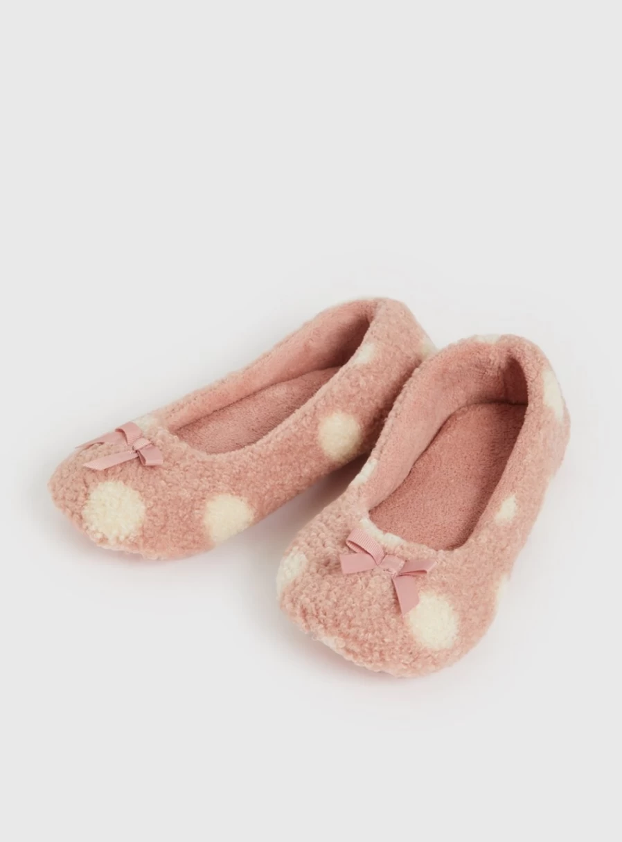 Tu Women's Pink Polka Dot Ballet Flats - Size 6 Comfortable Ballerina Slippers