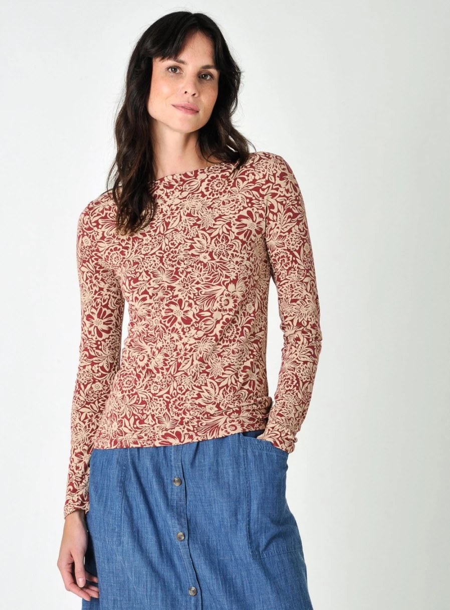 Burgs Women's Carey Printed Jersey Top - Stylish Comfort Fit Casual Wear