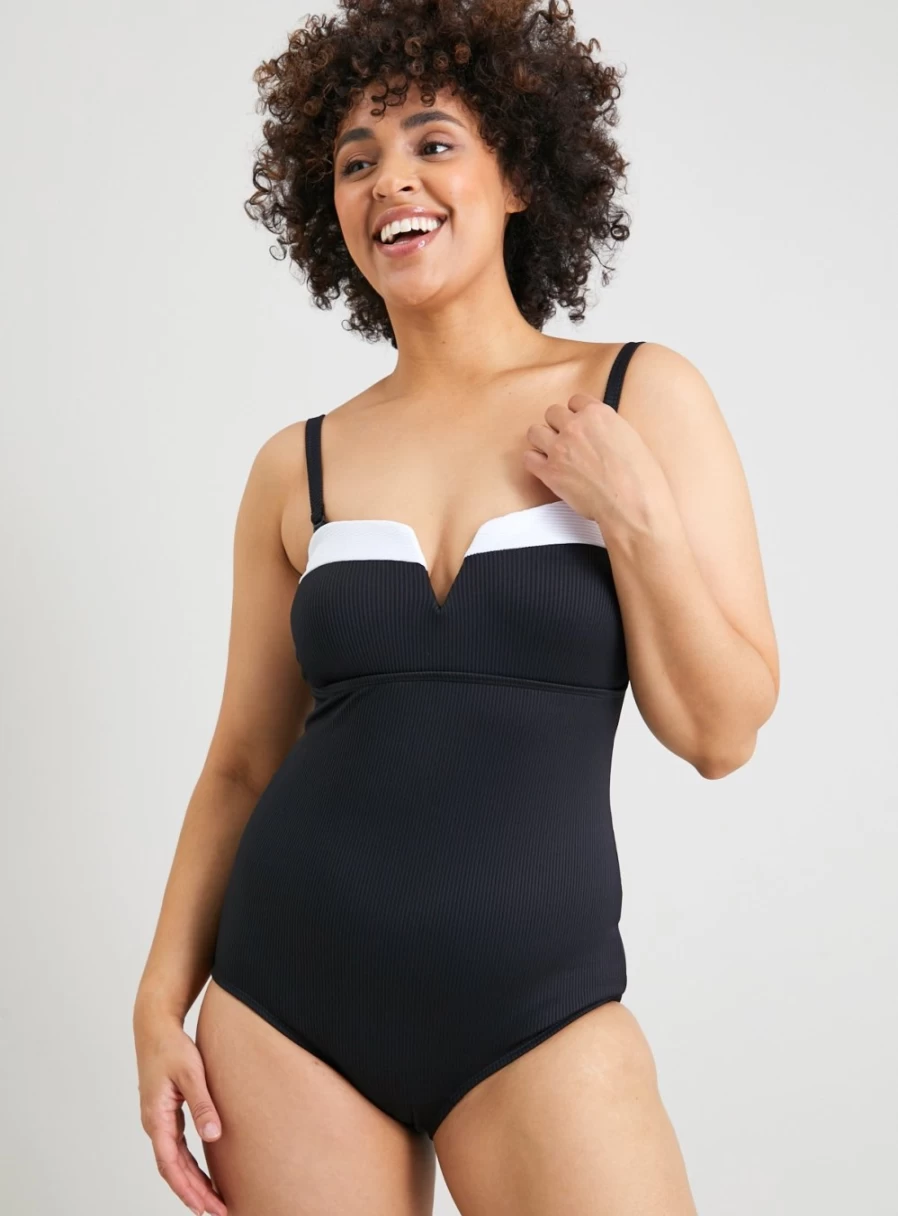 Tu Women's Retro High Waist Tummy Control One Piece Swimsuit - Medium