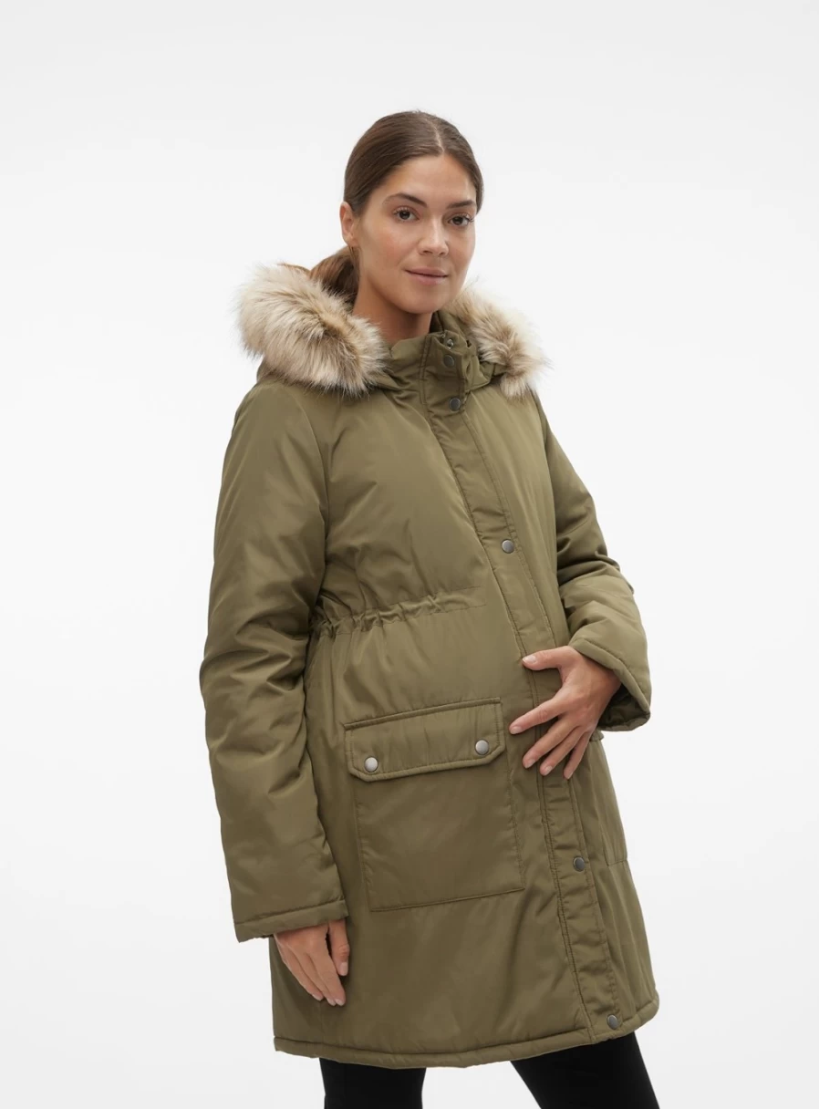 MAMALICIOUS Women's Macy Parka Coat - Lightweight Winter Jacket for Outdoor Activities
