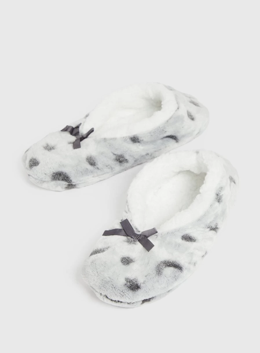 Tu Women's Grey Moon & Star Burnout Cosy Footsies Slippers Size 4-6