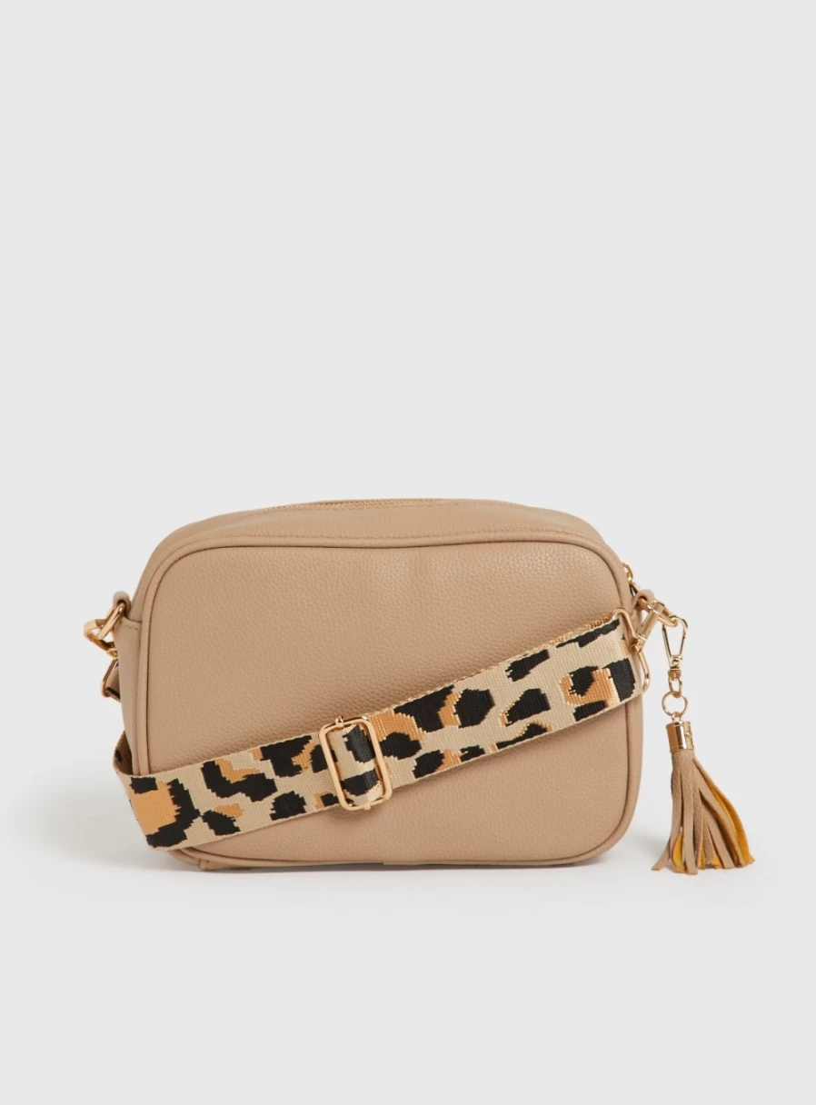 TU Women's Neutral-Tone Crossbody Camera Bag - Compact & Stylish Shoulder Bag for Everyday Use
