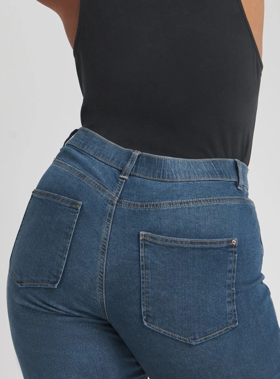 Simply Be Women's 24/7 Mid Rise Vintage Blue Boyfriend Jeans - Size 26