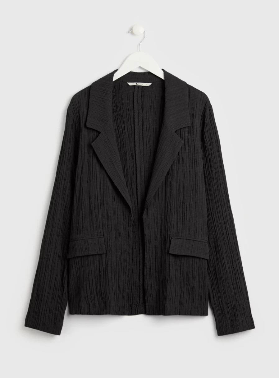 "TU Women's Black Textured Stripe Coordinated Blazer - Stylish Modern Office Jacket"
