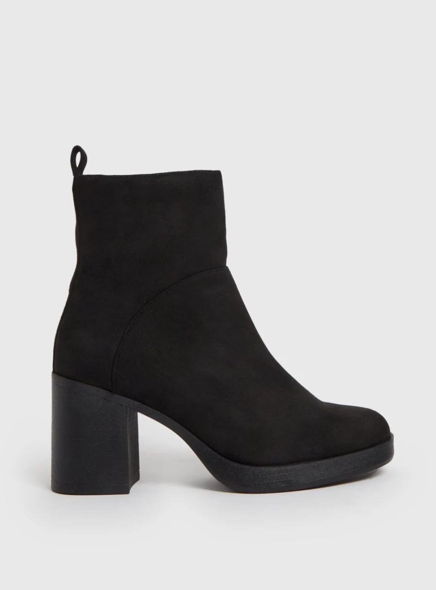 Tu Women's Black Platform Ankle Boots - Size 8, Chunky Heel Stylish Footwear