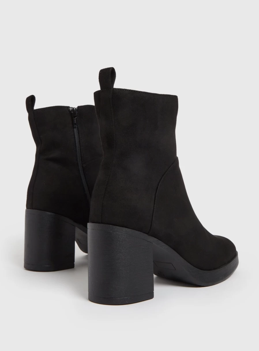 Tu Women's Black Platform Ankle Boots - Size 8, Chunky Heel Stylish Footwear