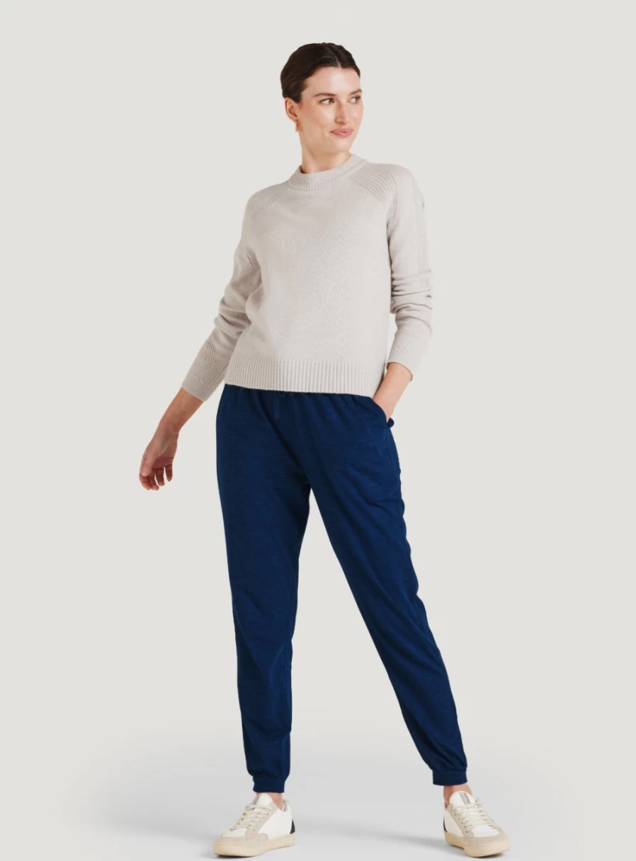 Thought Women's Amara Organic Cotton Denim Jersey Jogger Pants - Sustainable Casual Comfort