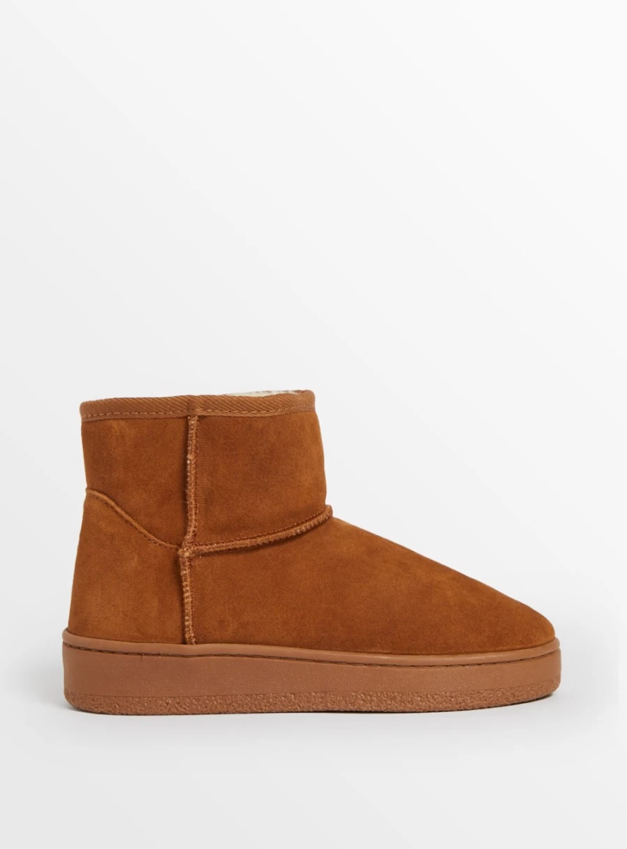 Tu Women's Genuine Suede Ankle Boots - Comfortable & Stylish Size 8 Tan Casual Booties