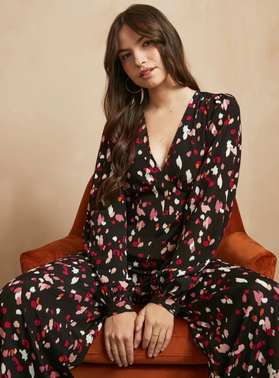 Everbelle Women's Animal Floral Print Jumpsuit - Stylish Romper for Women