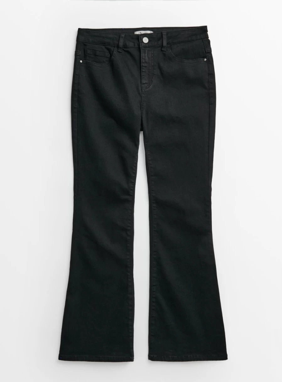 Tu Women's Petite Black Stretch Kick Flare Jeans - Size 12