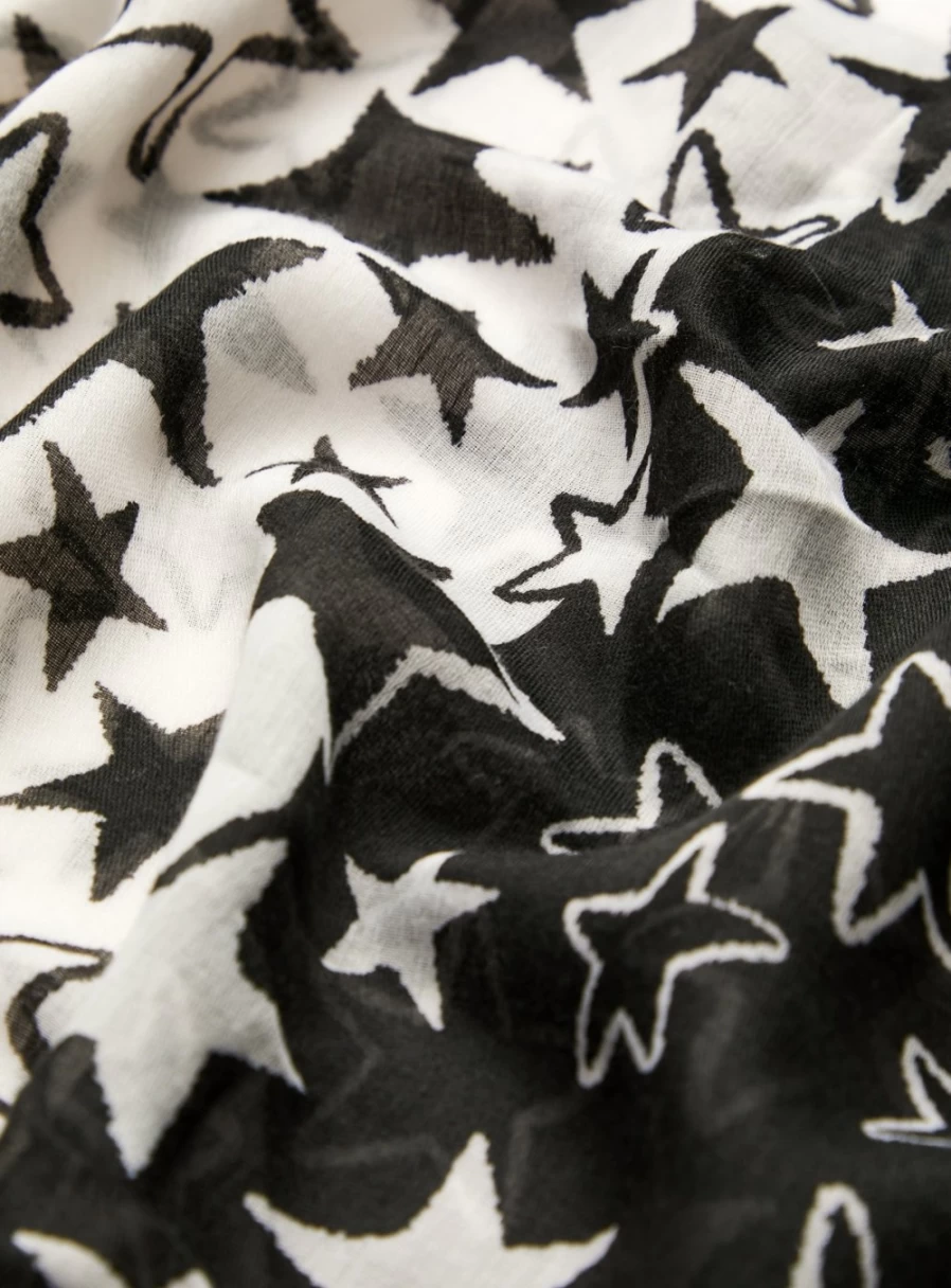 Tu Women's Mono Star Print Lightweight Scarf - Soft & Stylish One-Size Fashion Accessory