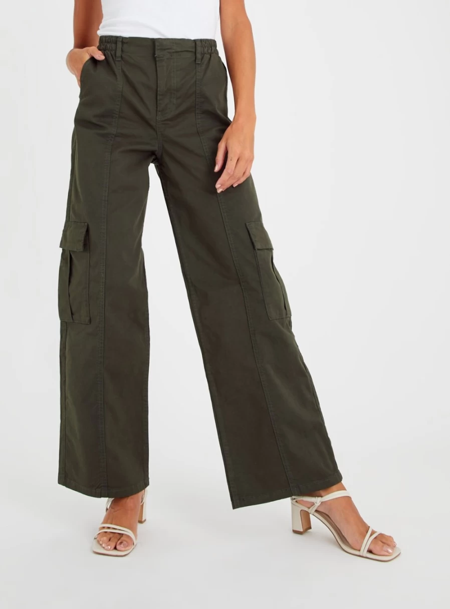 Women's Khaki Straight Leg Cargo Pants by Tu - Comfortable & Stylish Trousers for Everyday Wear