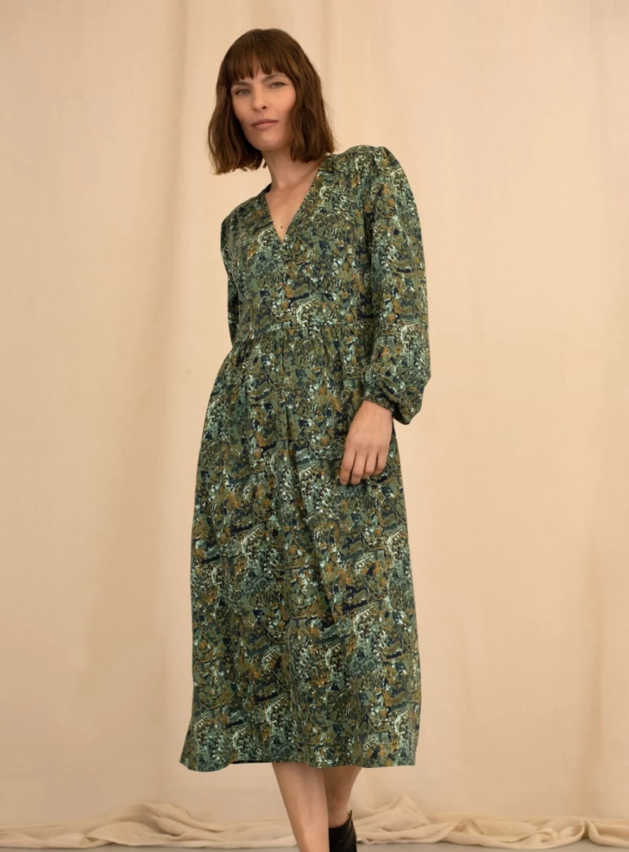 Thought Women's Erin Organic Cotton Jersey Wrap Dress - Size 8 Sustainable Casual Wear