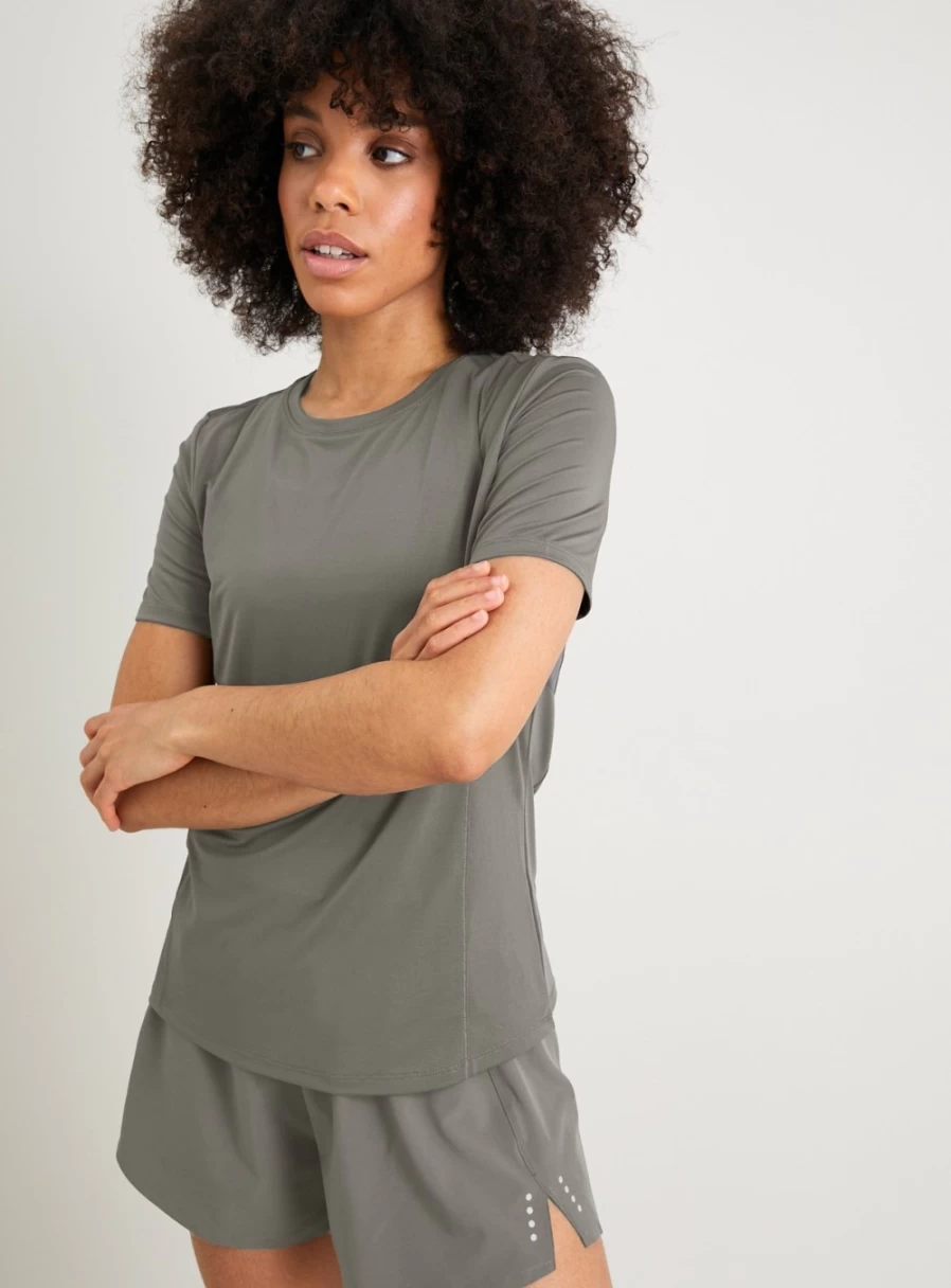 Tu Women's Active Charcoal Grey Base Layer Top - Moisture Wicking Thermal Shirt for Workouts & Cold Weather