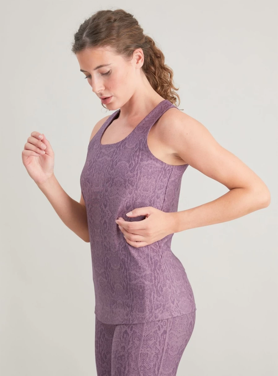Tu Women's Active Purple Snake Print Coordinated Vest - Size 12
