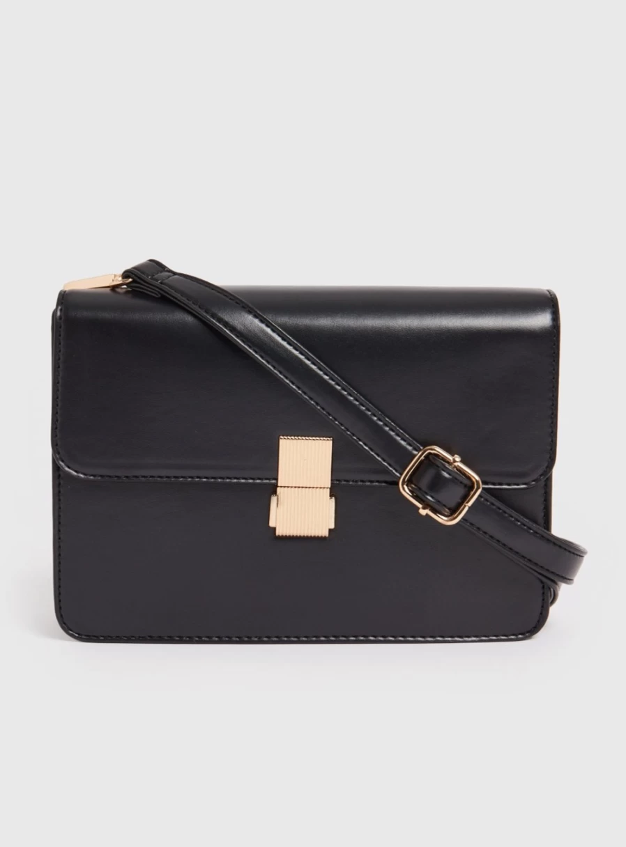 "TU Women's Black Satchel Crossbody Bag - Stylish One Size Shoulder Purse"