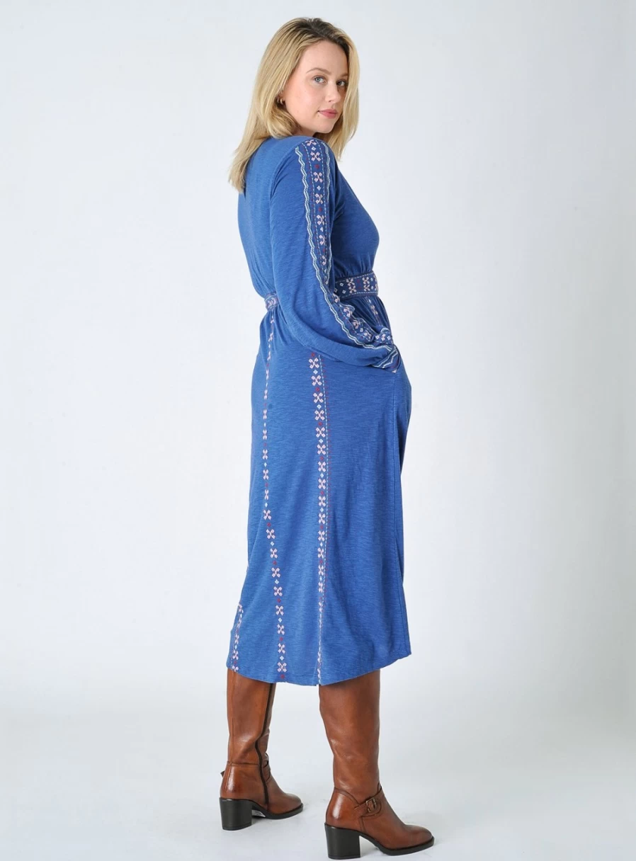 Burgs Women's Floral Embroidered Midi Dress - Ottery Style Size 18