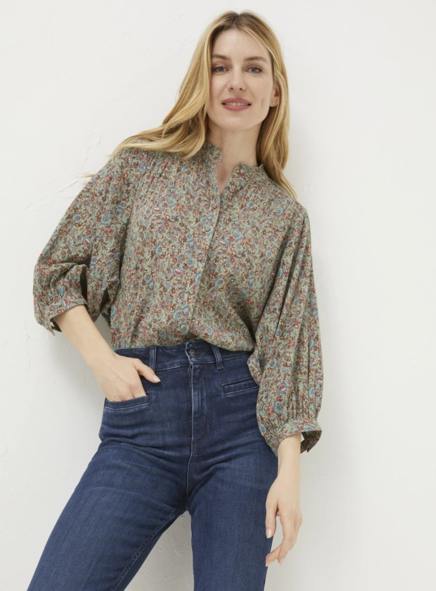 FatFace Women's Evelyn Floral Blouse - Floral Print Top for Women