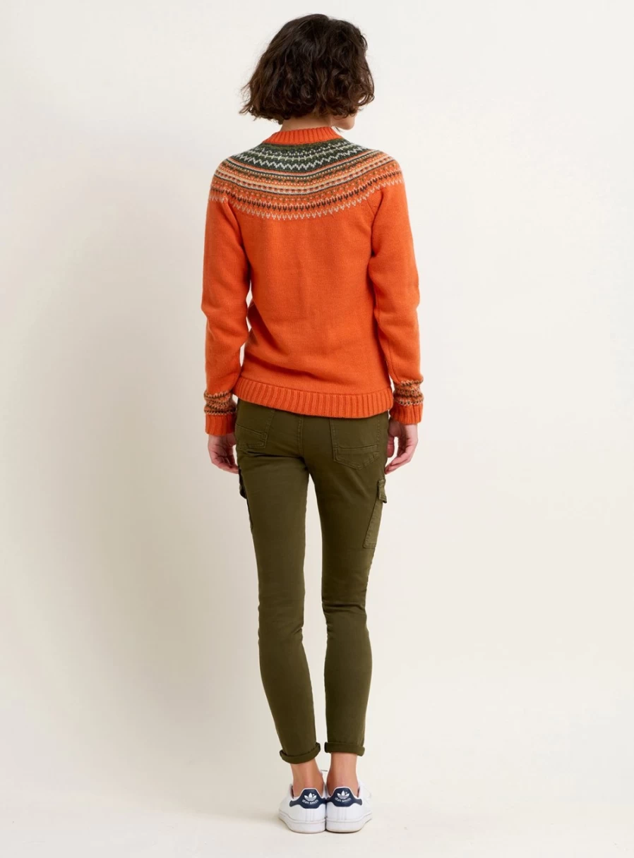 Brakburn Women's Fair Isle Classic Cardigan - Cozy Knit Sweater for Winter