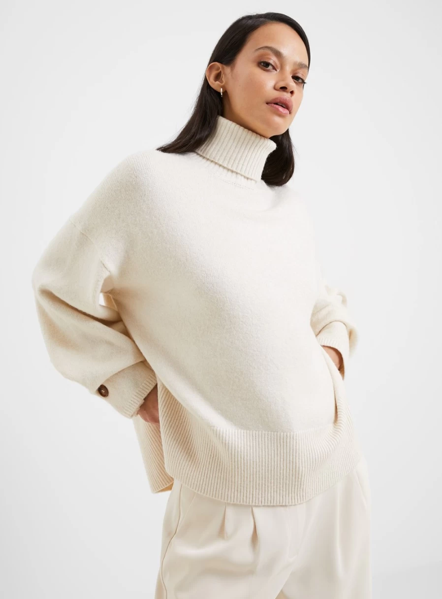 French Connection Women's Kezia Roll Neck Jumper - Soft Knit Sweater Casual Comfort M