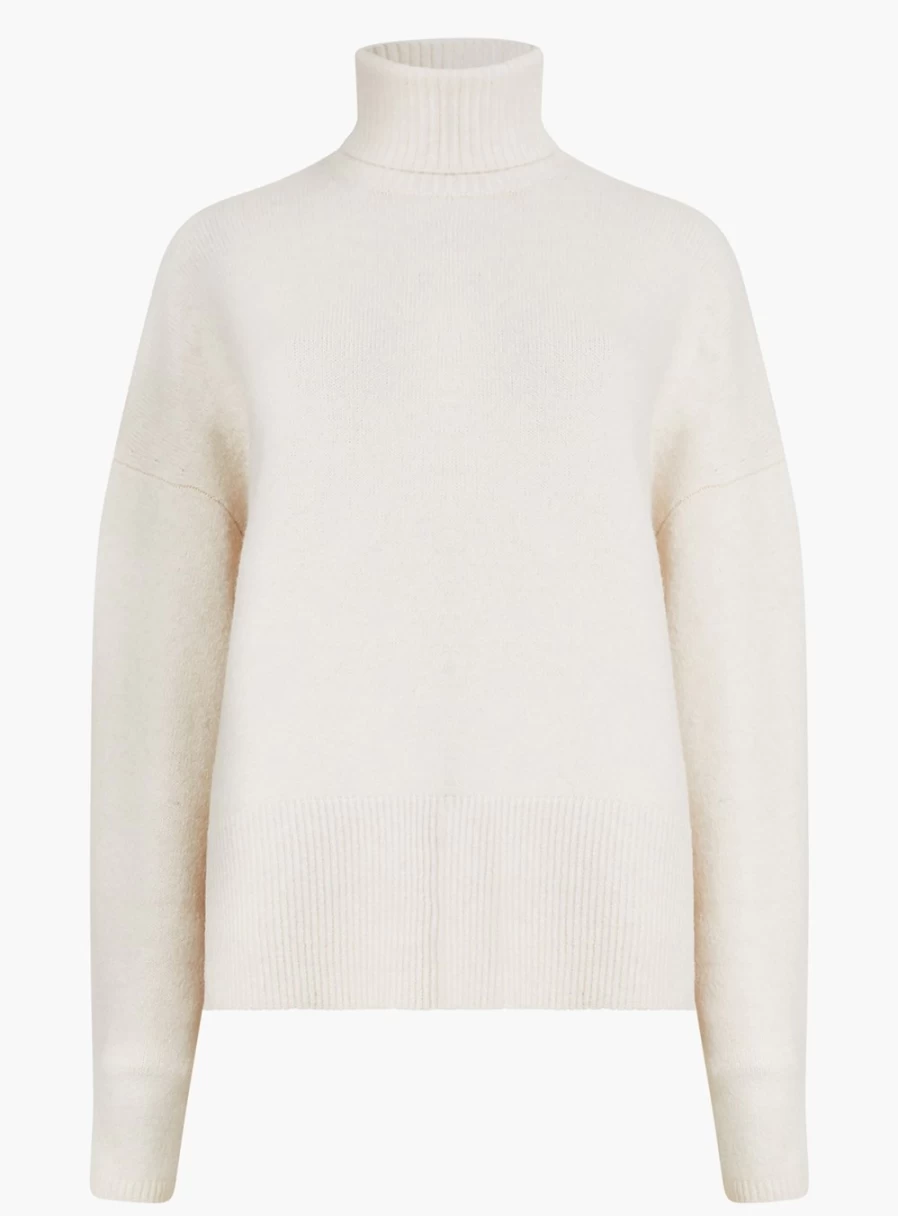 French Connection Women's Kezia Roll Neck Jumper - Soft Knit Sweater Casual Comfort M
