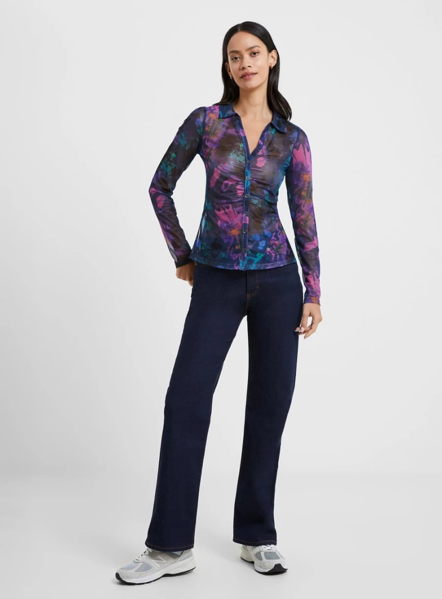 French Connection Women's Toni Mesh Gabriela Top - XL Size, Stylish & Comfortable Blouse