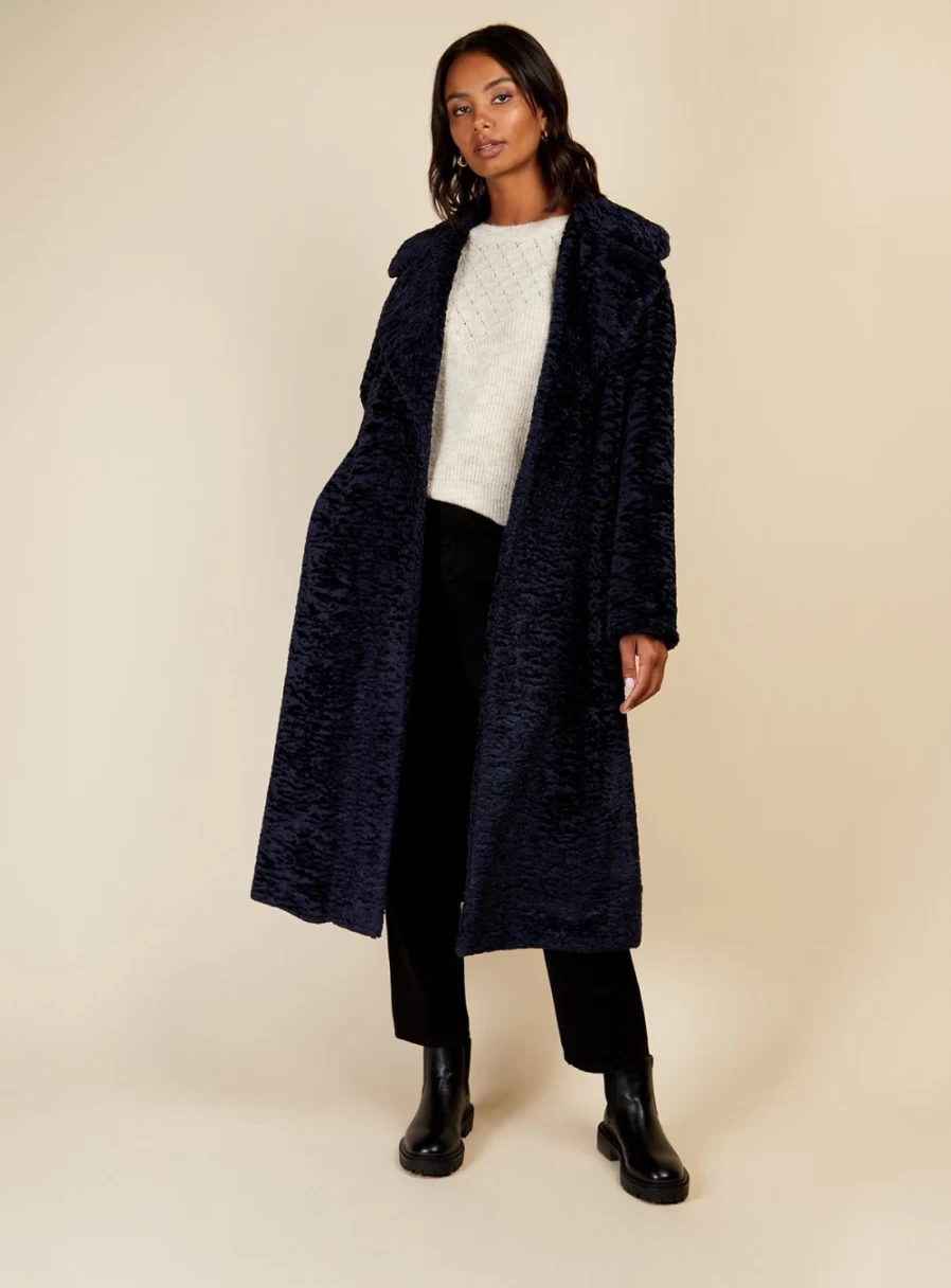 Vogue Williams Women's Grey Teddy Coat - Soft Winter Outerwear