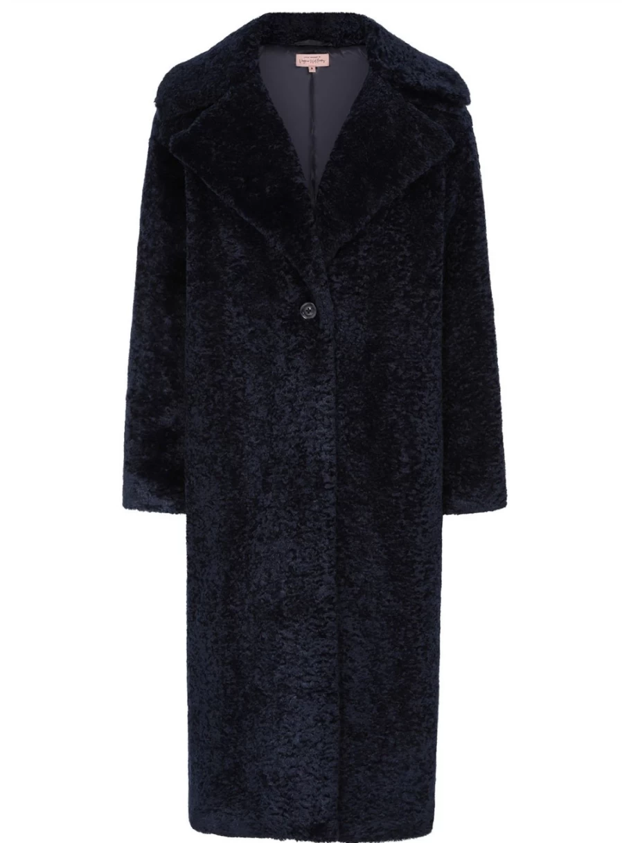 Vogue Williams Women's Grey Teddy Coat - Soft Winter Outerwear
