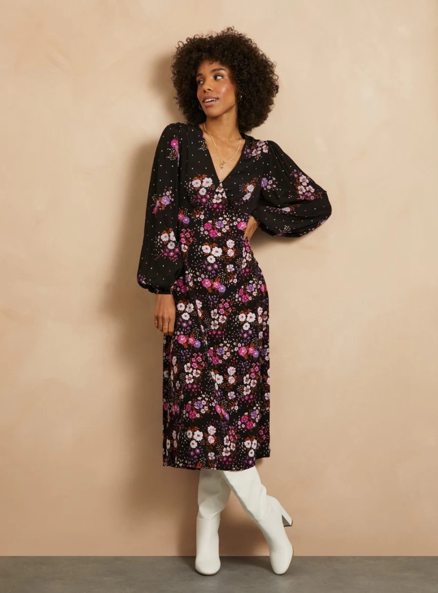 Everbelle Women's Patchwork Floral Print Dress - Size 14