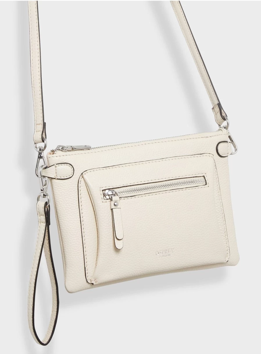 Osprey London The Ruby Genuine Leather Crossbody Clutch Bag for Women