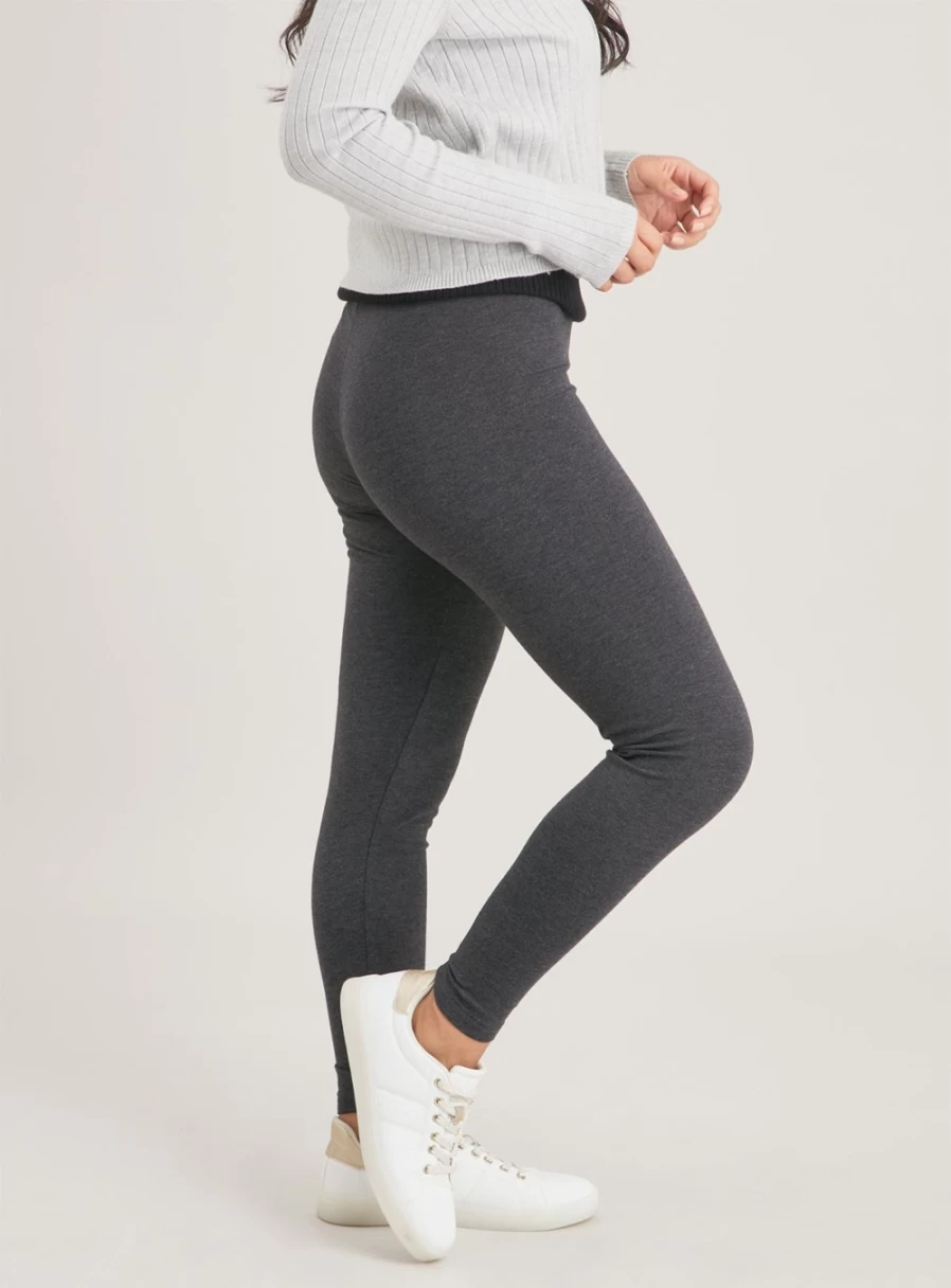 Tu Petite Women's Grey Marl Soft Touch High-Waisted Leggings - Stretch Comfort & Luxury Fit