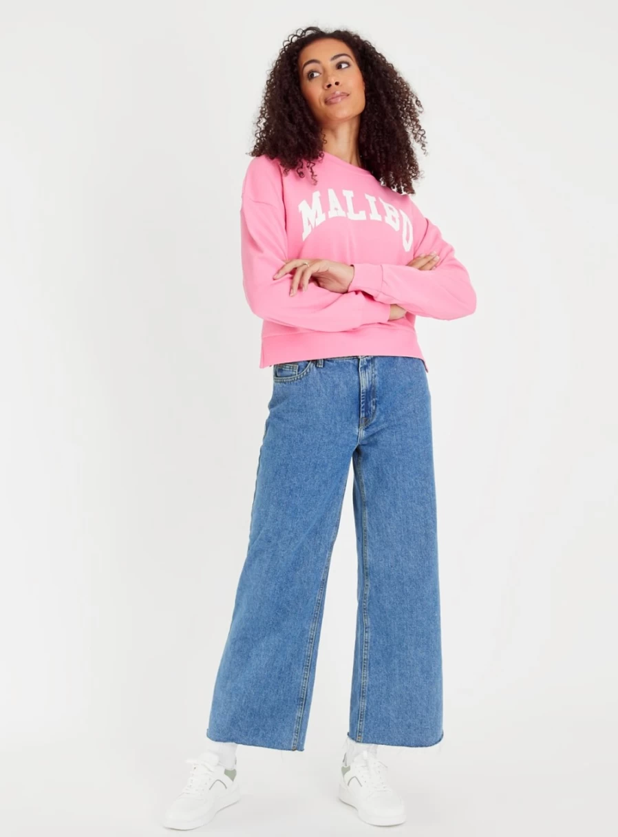 Tu Women's Pink Malibu Sweatshirt - Soft Casual Pullover Hoodie L