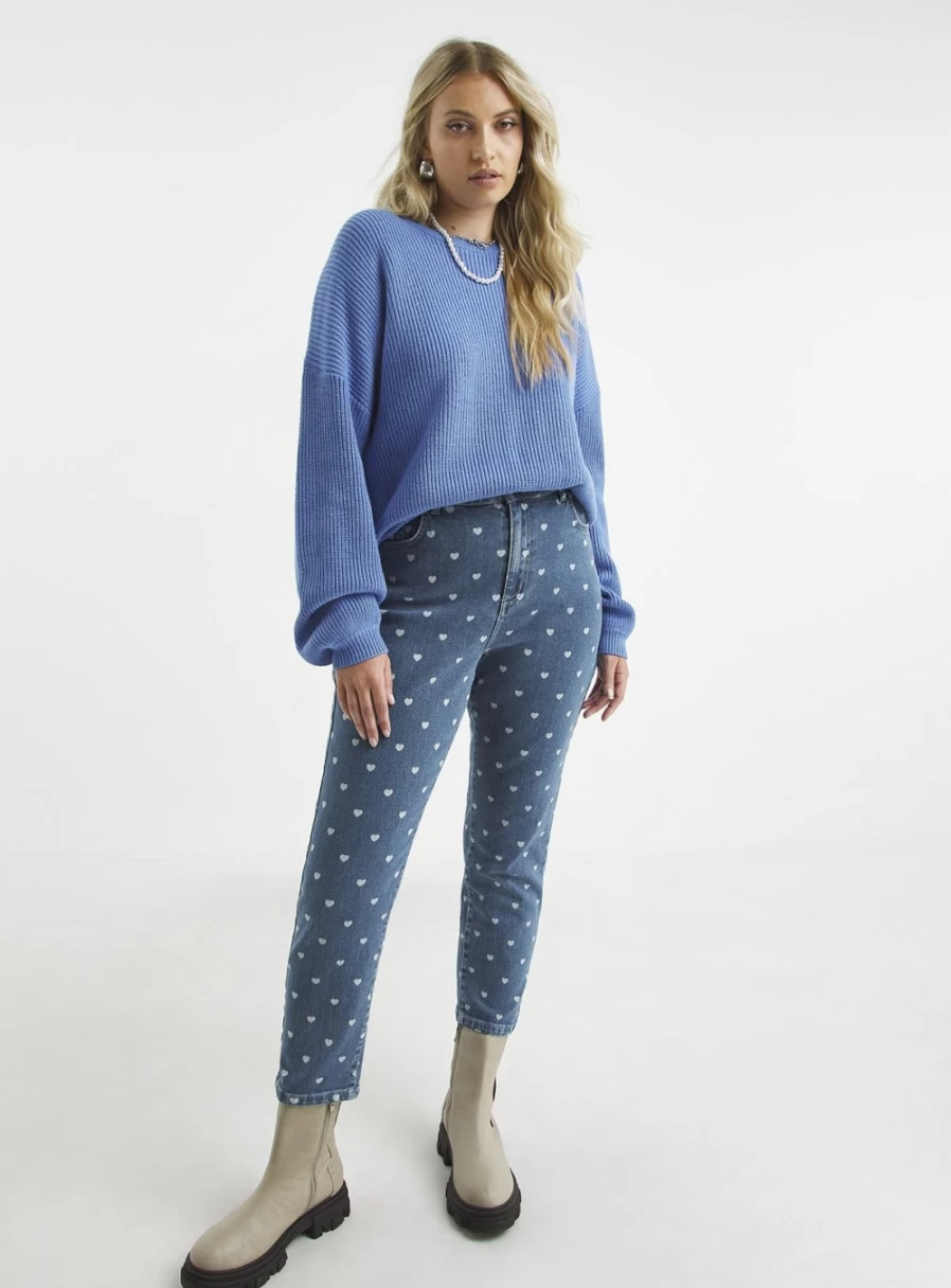 Simply Be Women's Fisherman Rib Knit Crew Neck Jumper - Cozy Winter Sweater Size 24-26