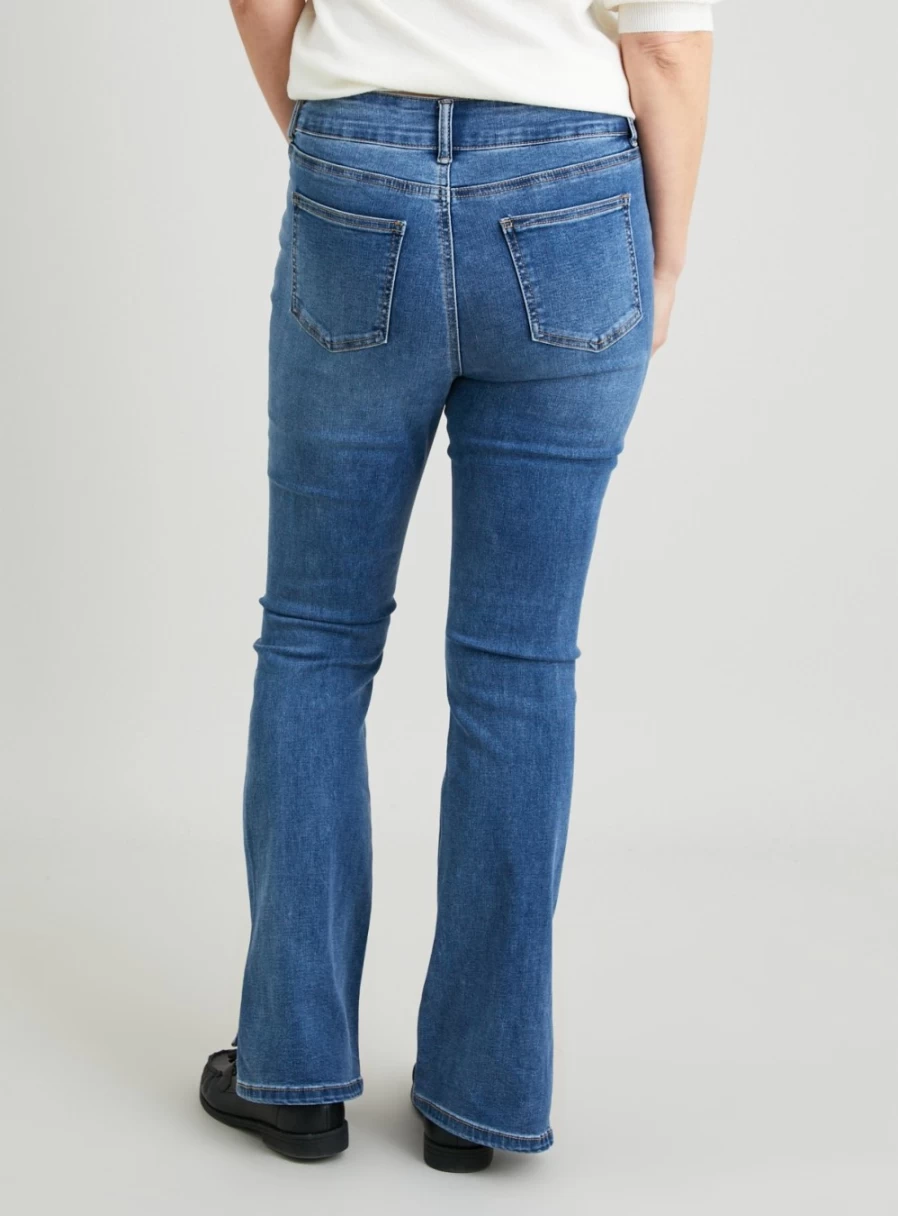 Tu Women's Light Wash Bootcut Jeans with Split Hem - 18L Distressed Denim