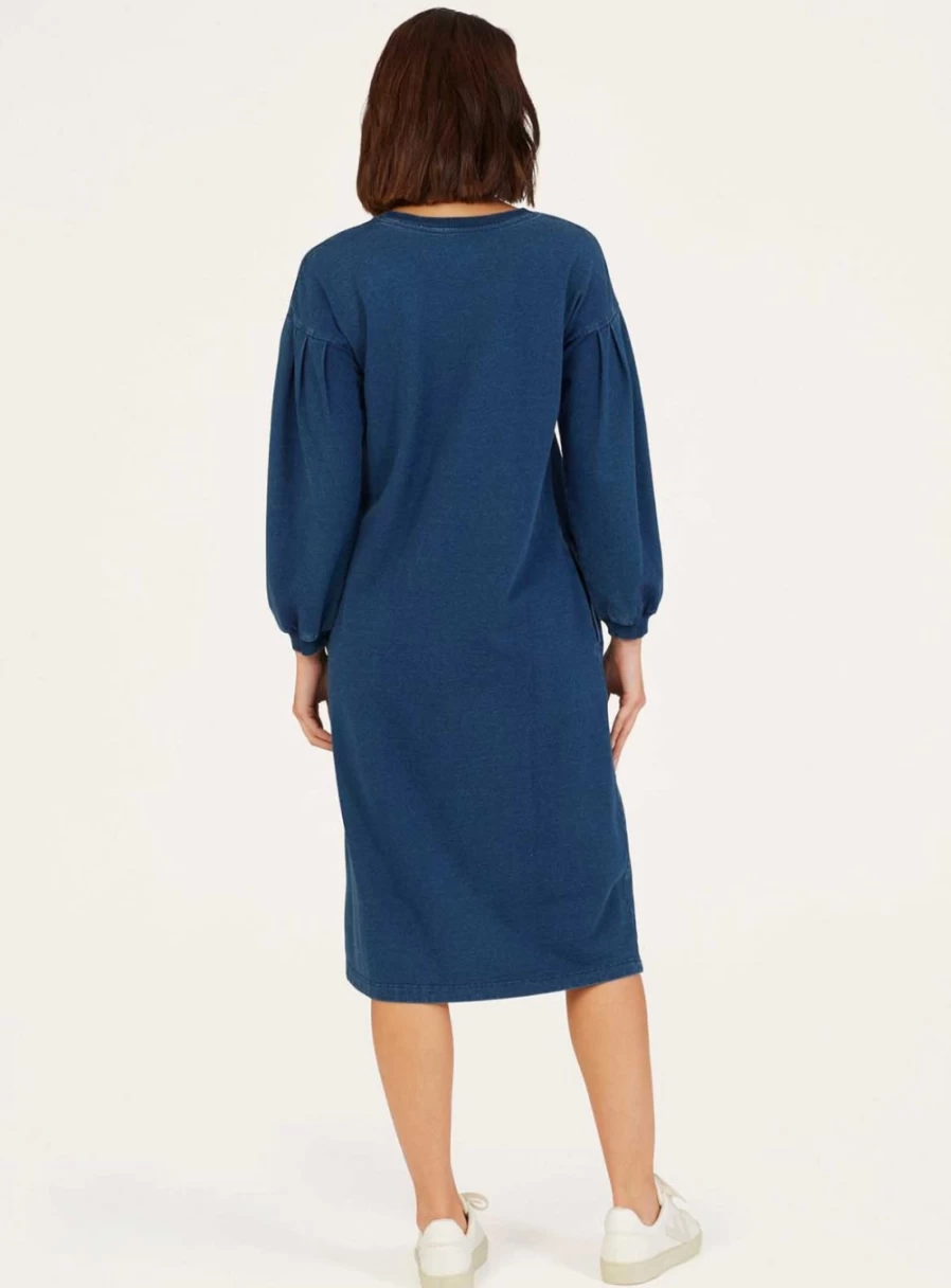 Thought Women's Organic Cotton Indigo Loopback Jersey Dress - Sustainable Casual Wear