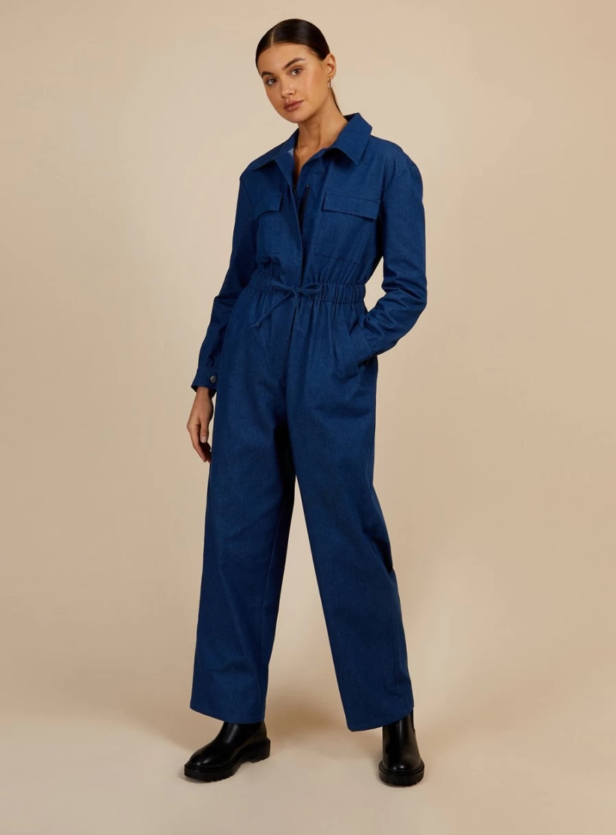 Vogue Williams Women's Blue Denim Jumpsuit Size 18 | Stylish Casual Romper
