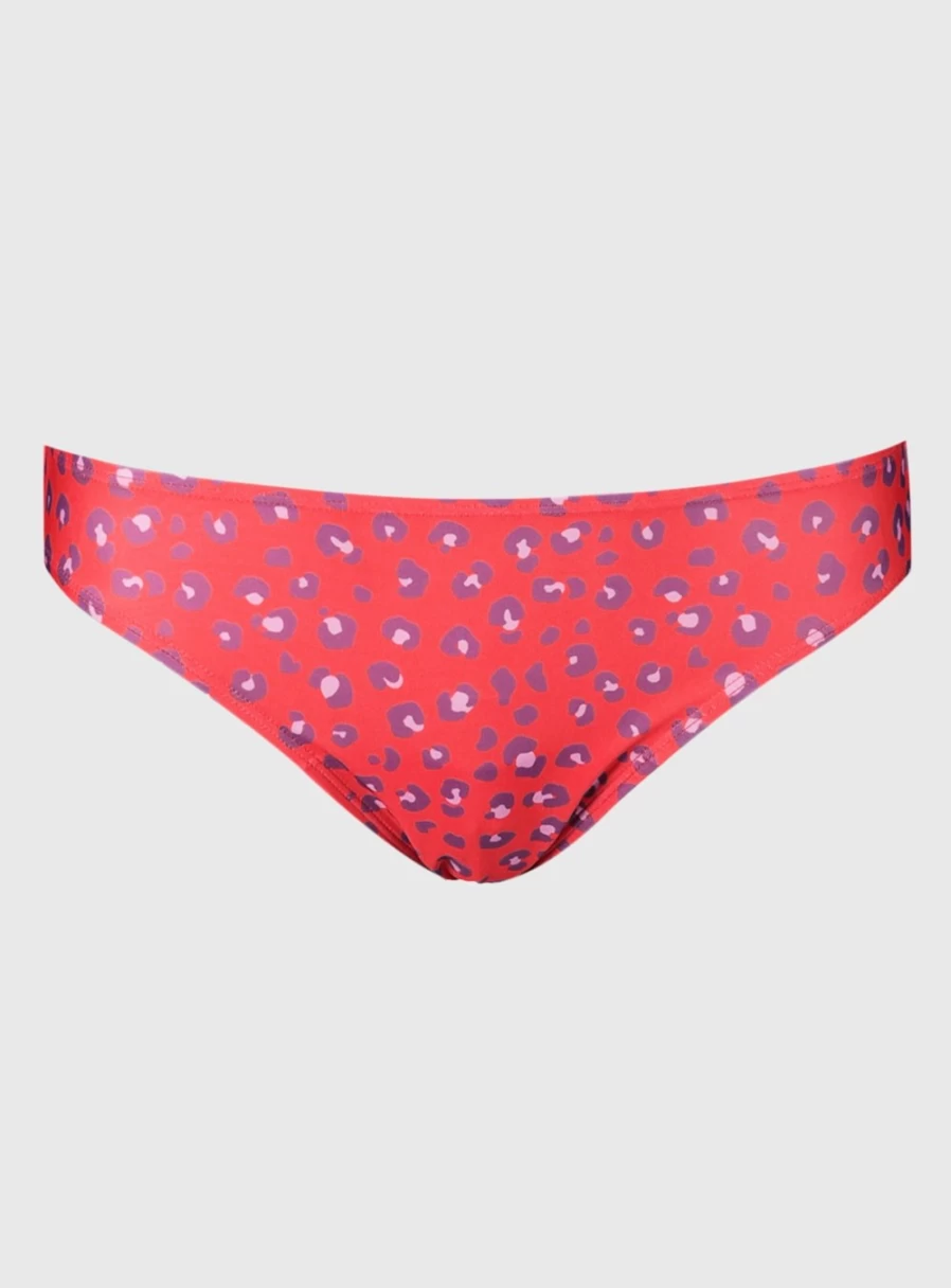 Tu Women's Red Leopard Print Classic Bikini Bottoms - High Waisted Swimwear Size 22