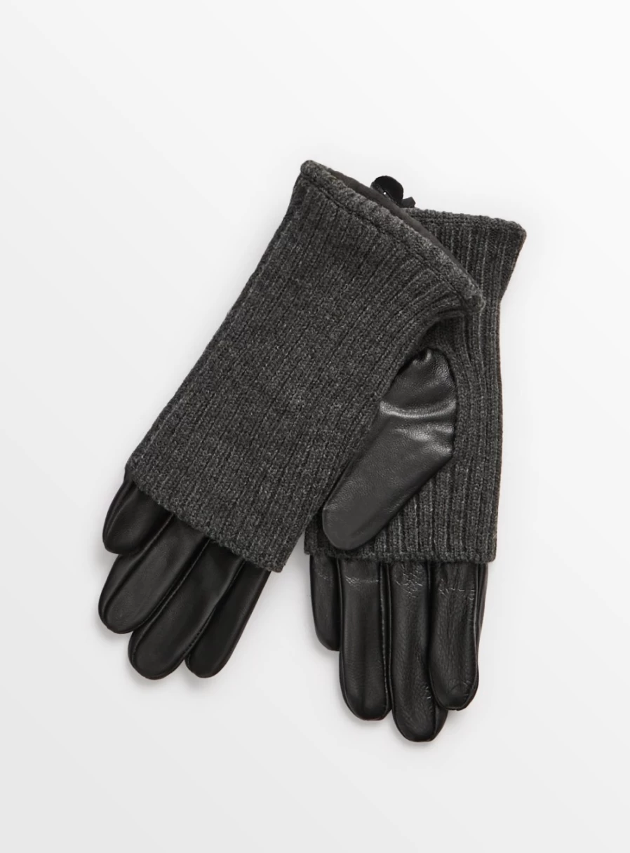 Tu Women's Black Leather Gloves with Long Cuffs - Stylish & Elegant Design