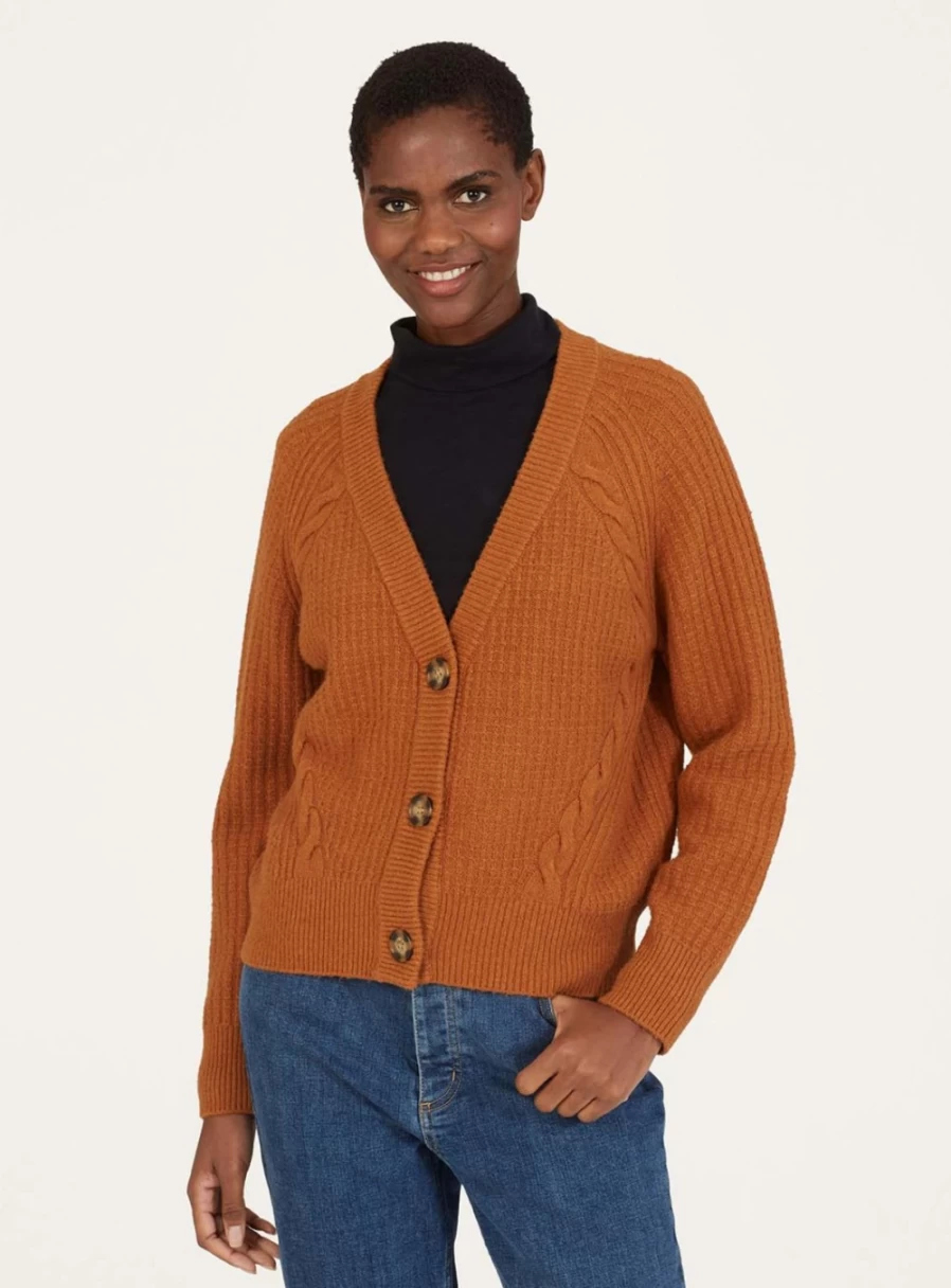 Thought Women's Estha Organic Cotton Fluffy Cardigan - Soft & Cozy Knit Sweater