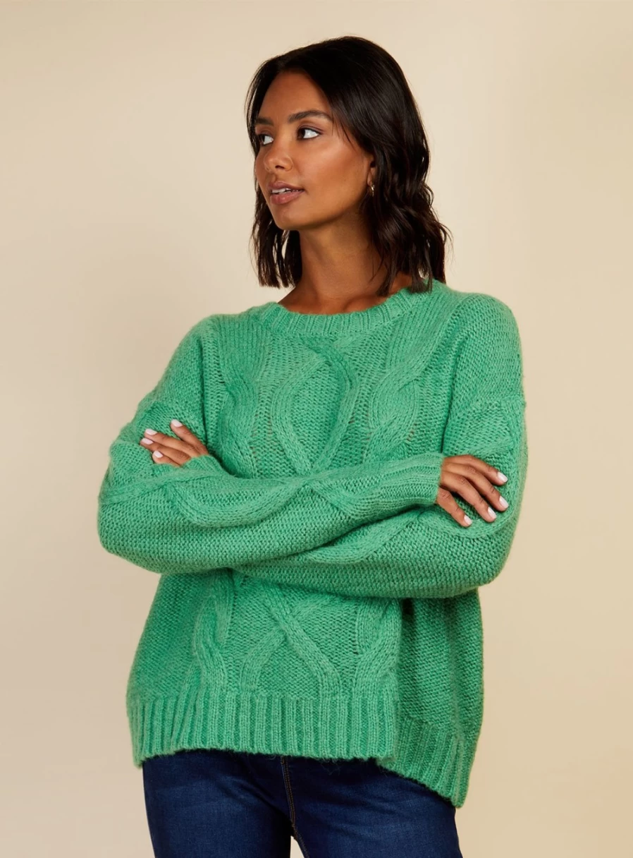Vogue Williams Women's Green Knit Sweater L - Stylish Casual Pullover Jumper