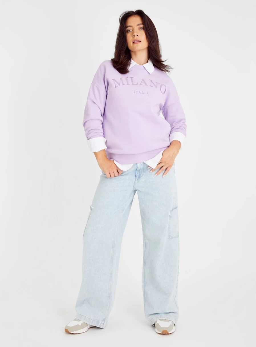 Tu Women's Lilac Milano Sweatshirt - Soft Comfort Pullover M Size