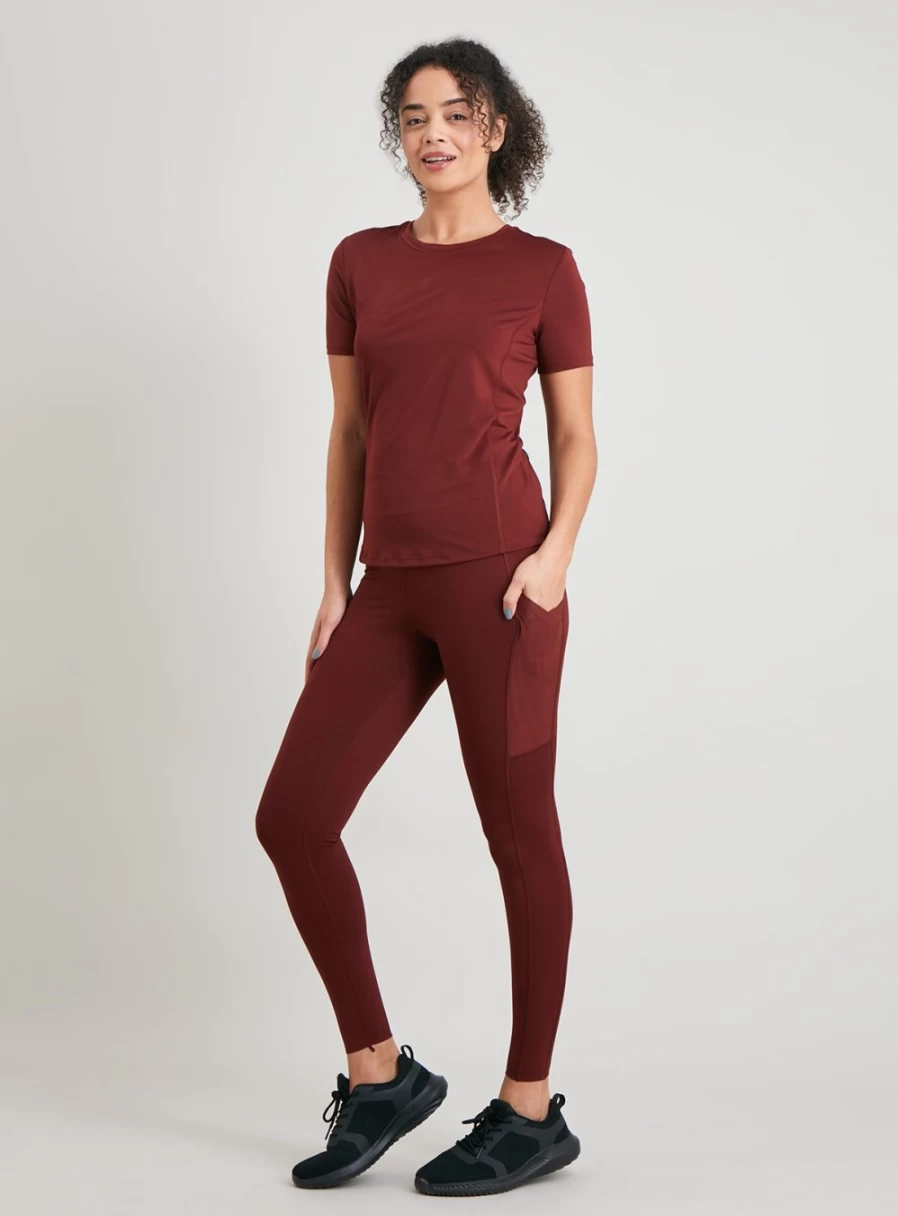Tu Women's Active Brown Compression Leggings - High Waist Workout Tights for Running & Yoga