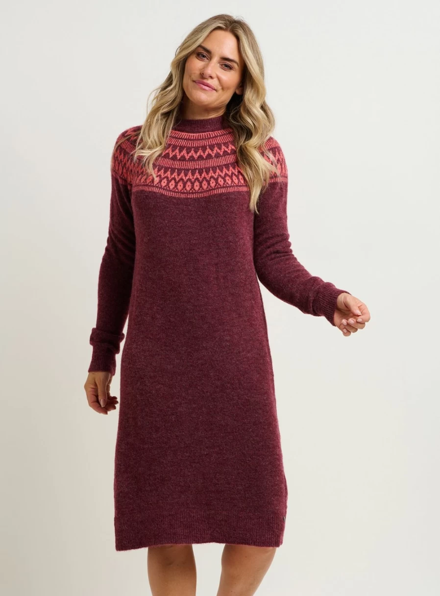 Brakburn Women's Fair Isle Knit Dress - Cozy Pop Knitted Dress Size 18