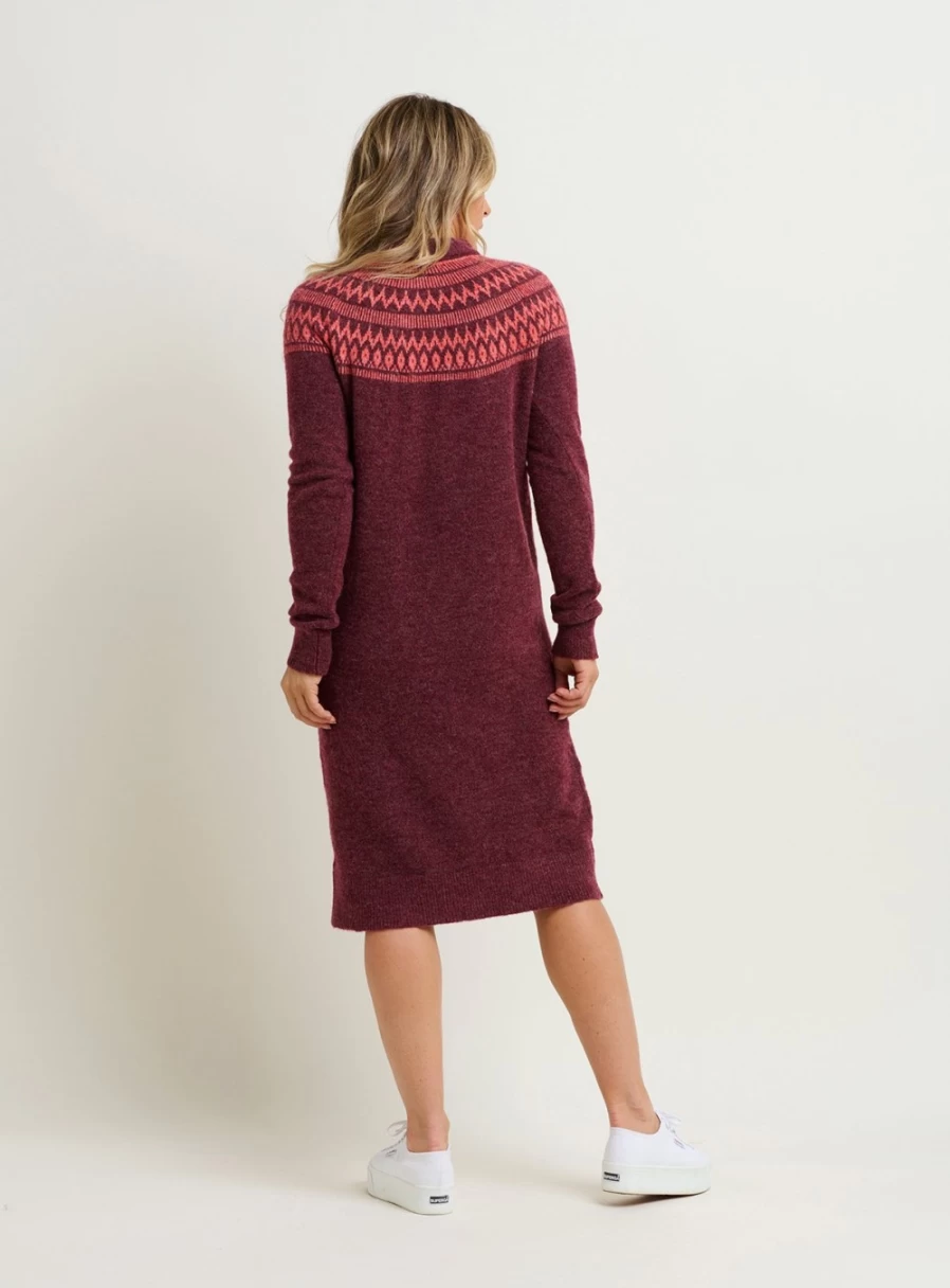 Brakburn Women's Fair Isle Knit Dress - Cozy Pop Knitted Dress Size 18