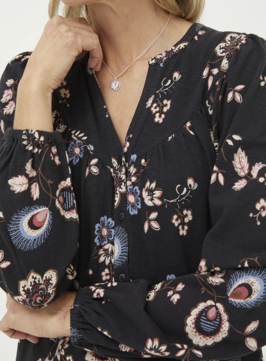 FatFace Women's Betty Fall Floral Tunic Top - Size 22, Autumn Floral Print Blouse
