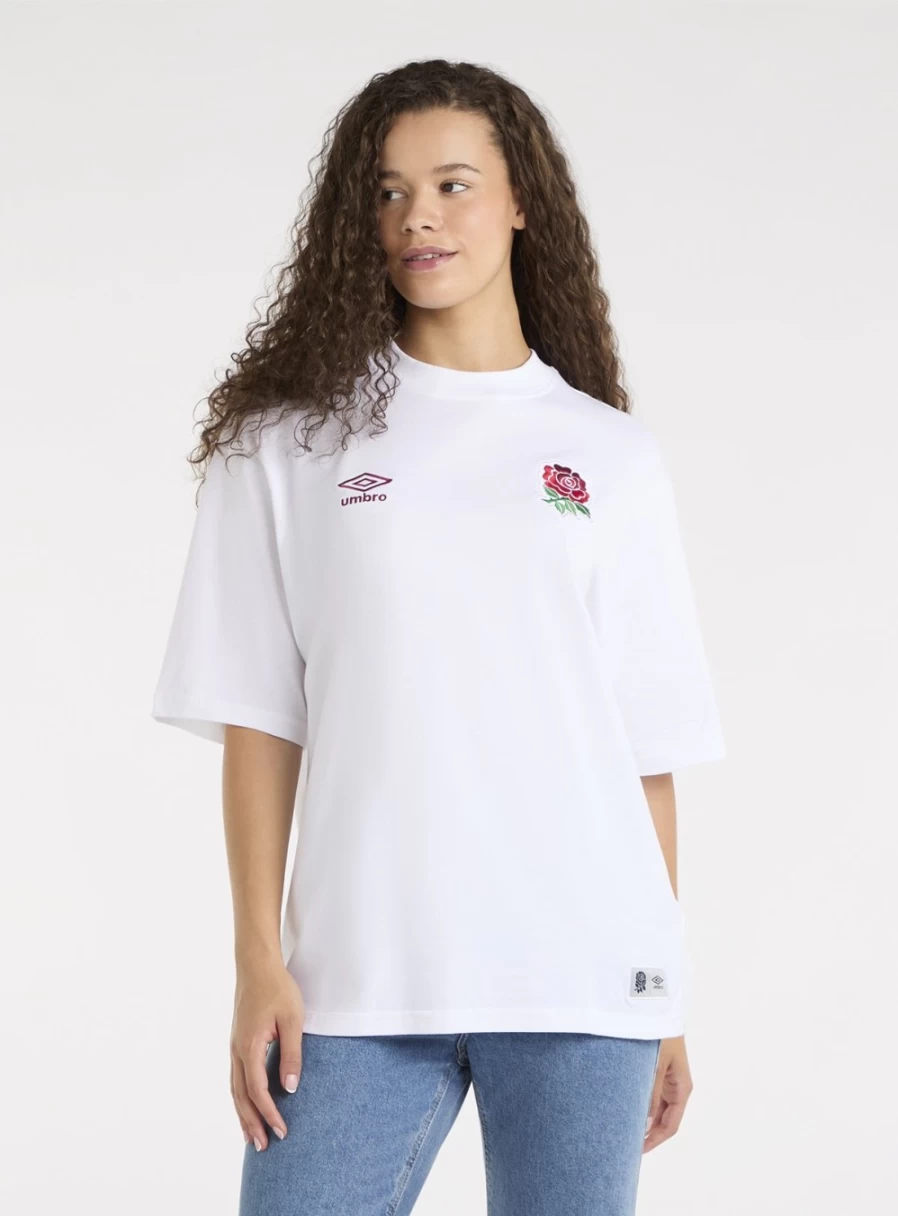 Umbro England Rugby Dynasty Women's Oversized T-Shirt Size 16 - Vintage Sports Tee