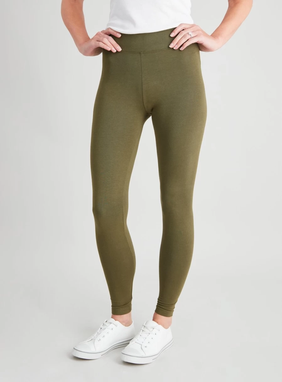 Tu Women's High-Waisted Khaki Leggings - Soft Touch Luxurious Comfort for Yoga & Everyday Wear - Size 24