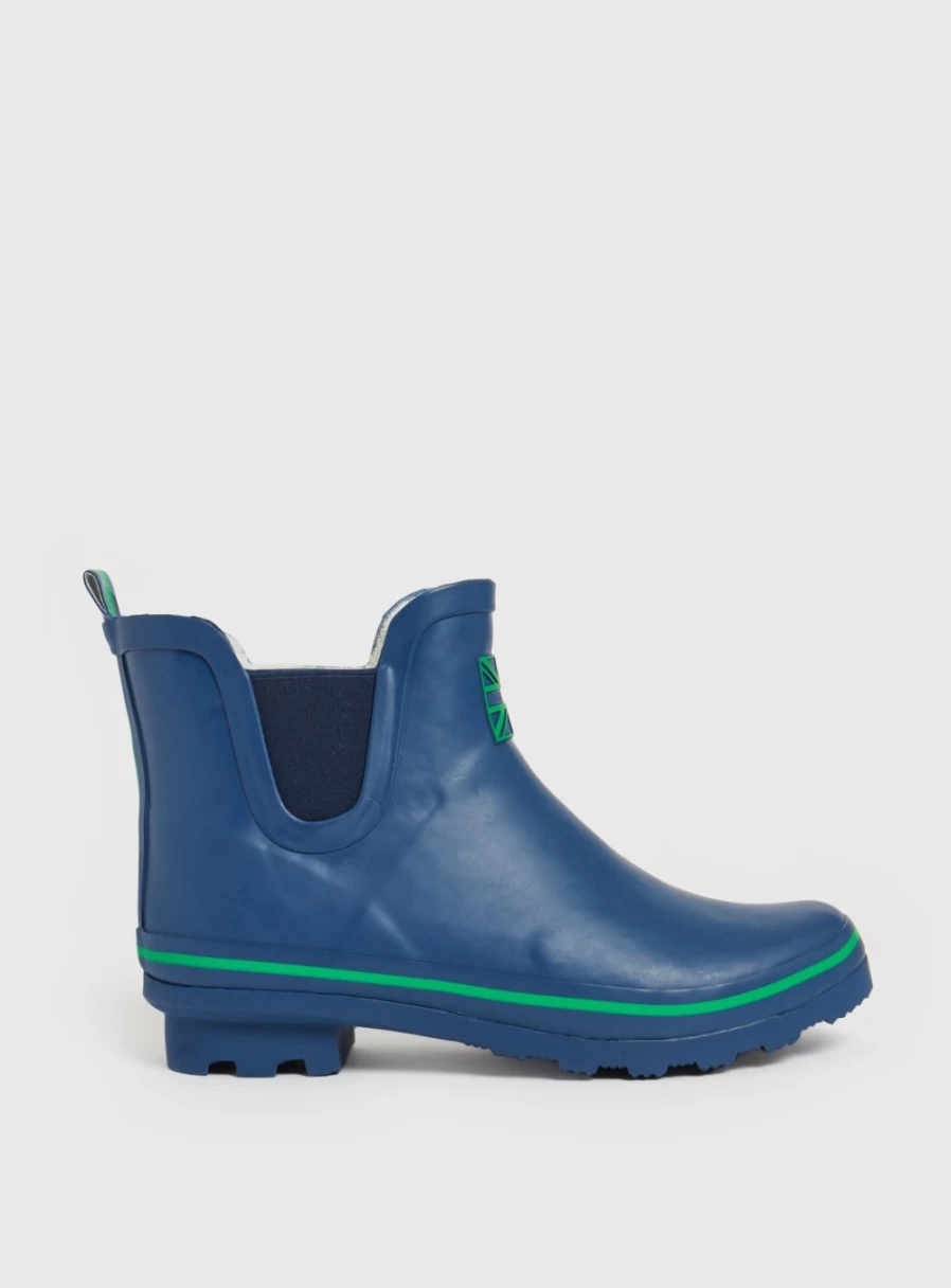 Women's Navy Fleece Lined Chelsea Boot Wellies - Tu Waterproof Winter Boots Size 6