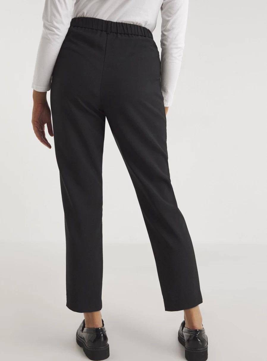 Simply Be Women's Black Cigarette Trousers - High Waist Workwear Pants Size 32