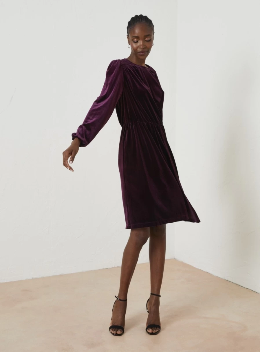FatFace Women's Annie Velvet Dress - Size 6 | Elegant Velvet Dress for Women